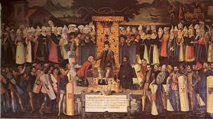 Fernando «el Católico» recibe la pleitesía de las Juntas Generales de Vizcaya, reunidas en Guernica, en 1476