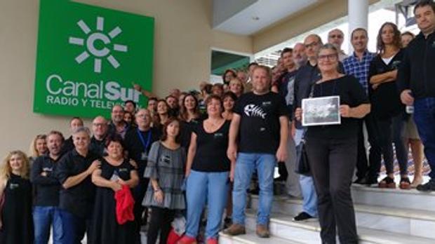 Protesta de los trabajadores de Canal Sur, en noviembre pasado