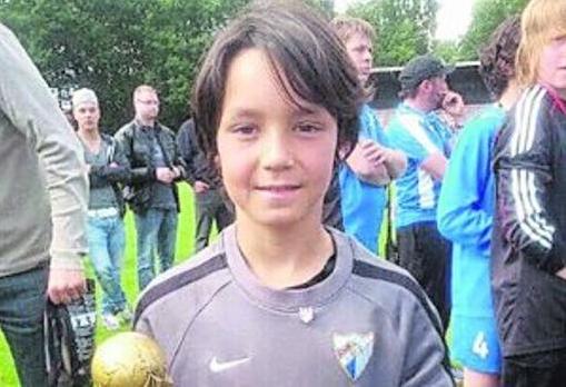 Jesús Barea, con el Málaga a los once años de edad en un torneo internacional celebrado en Alemania.