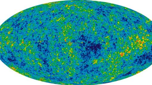 Radiación de fondo de microondas. Contiene información sobre cómo y por qué se formaron los gérmenes de las galaxias. En este caso, ha sido usada para entender cómo podrían surgir el espacio y el tiempo sin contar con la gravedad