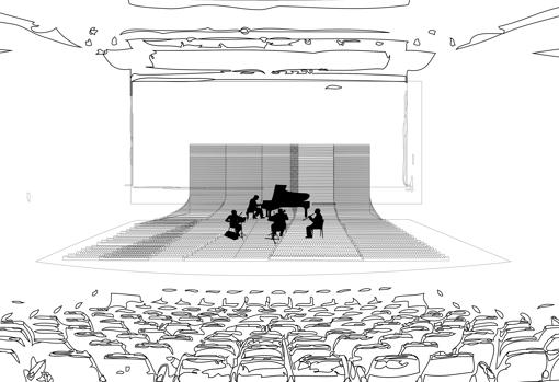 La pieza del artista ocupará en cascada el escenario y arropará a los músicos de cámara