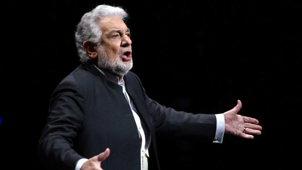Plácido Domingo durante una actuación en el Teatro Real