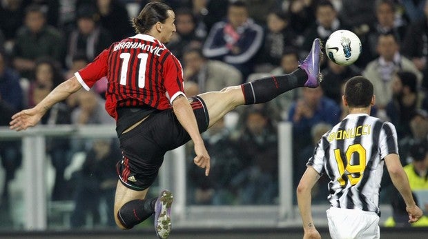 Zlatan Ibrahimovic, en un partido con el Milán del año 2012