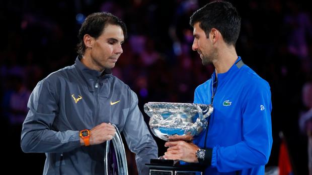 Nadal y Djokovic, en la entrega de trofeos
