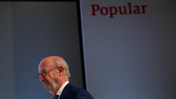 Emilio Saracho durante la junta de accionistas de Banco Popular