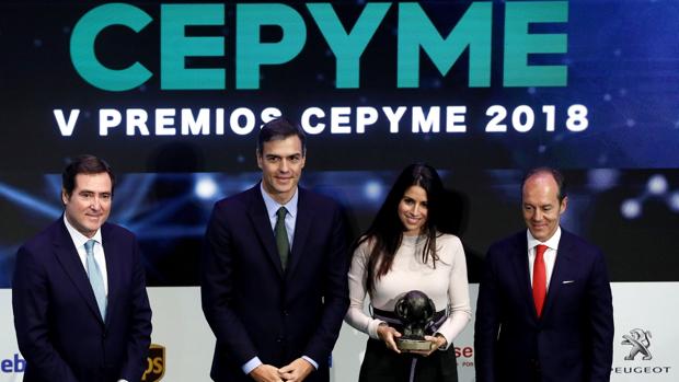 El presidente del Gobierno en funciones, Pedro Sánchez, en la pasada edición de los Premios Cepyme