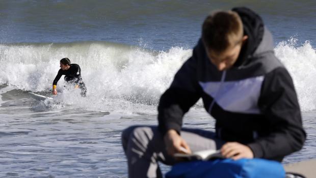 Imagen tomada el pasado sábado en la playa de Las Arenas