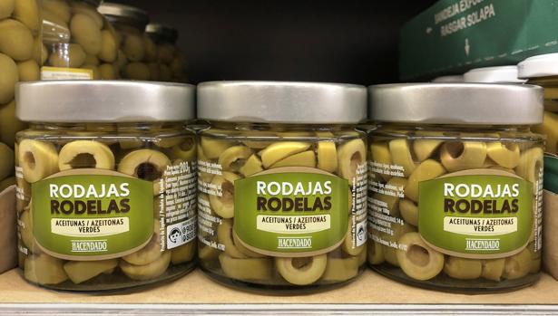 Imagen de las aceitunas verdes en rodajas de Hacendado
