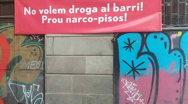 Los vecinos del centro de Barcelona protestas en contra de los narcopisos