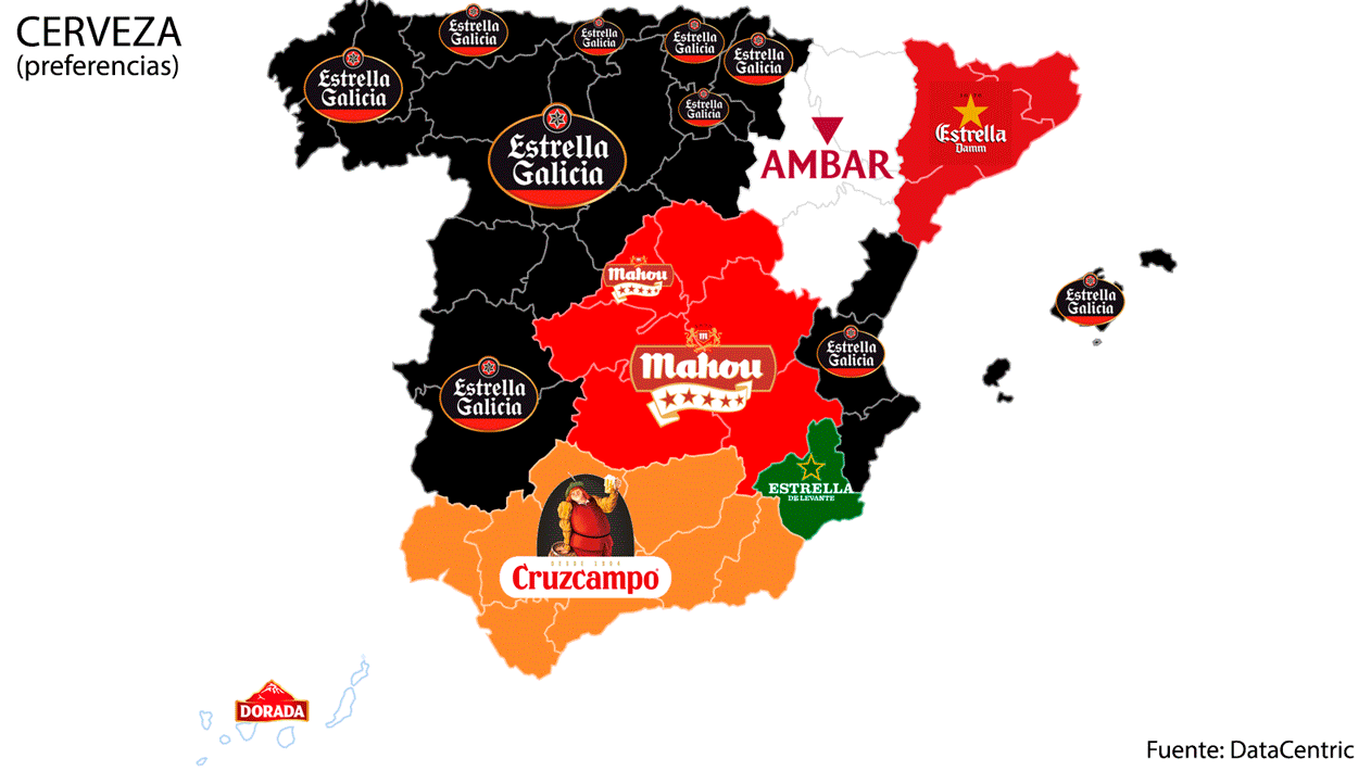 Las cervezas locales de cada comunidad autónoma son las preferidas en su territorio de origen
