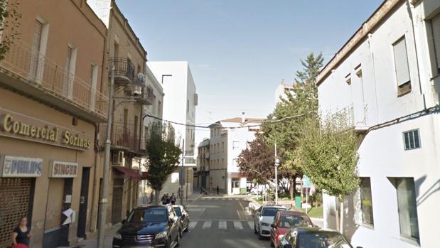 Zona del casco urbano de Binéfar en la que se produjo el atropello