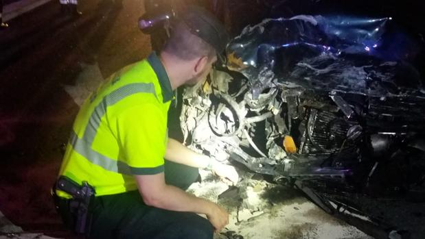 Estado en el que quedó el Mercedes siniestrado