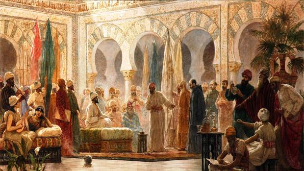 Recepción de embajadores de Bizancio en Medina Azahara, recibidos por Abderramán III (Dionisio Baixeras)