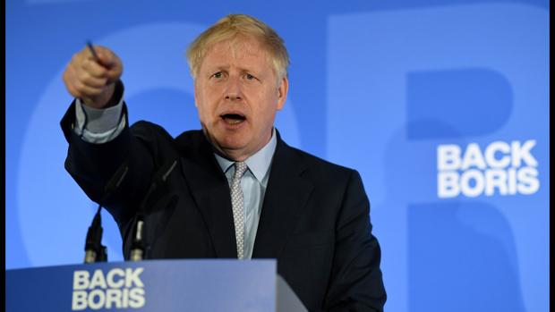 Boris Johnson presenta su candidatura, ayer en Londres