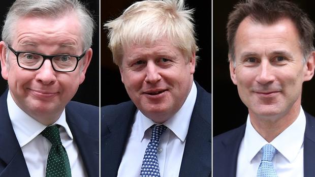 Michael Gove, Boris Johnson y Jeremy Hunt