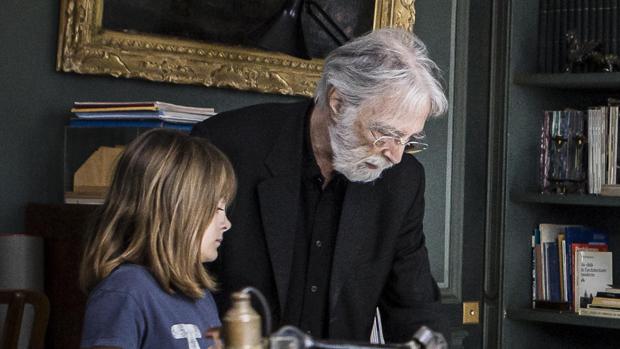 Michael Haneke, en el rodaje de Happy End