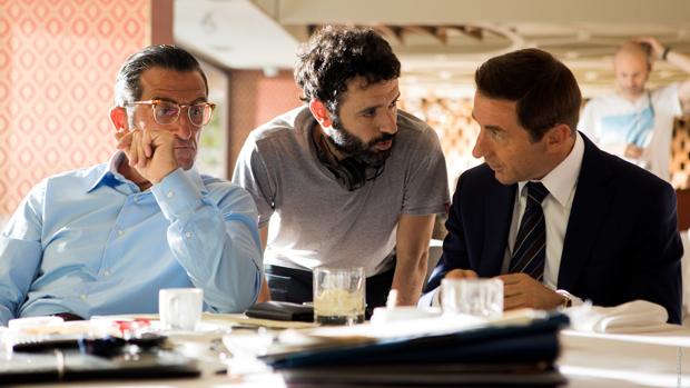 Luis Zahera, nominado a mejor actor de reparto, Rodrigo Sorogoyen, director del «El reino» (13 nominaciones) y Antonio de la Torre, candidato a mejor actor.