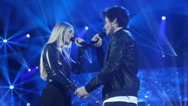 María y Miki, durante una gala de «OT 2018»