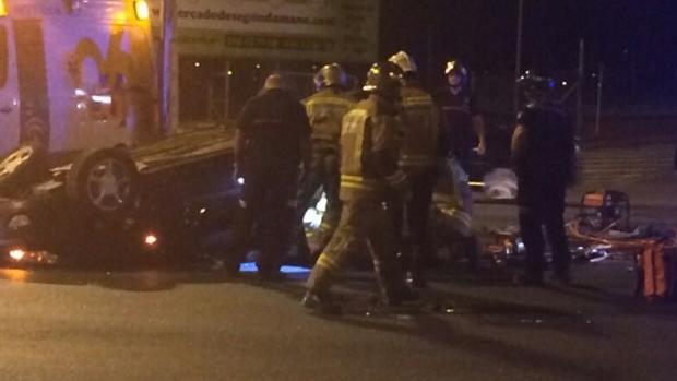 Imagen del accidente de Espartinas en el que falleció un joven