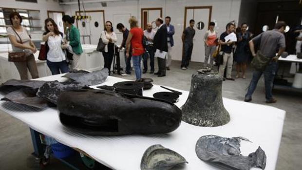 Restos de los barcos 'San Jorge y San Telmo', encontrados en 2012.