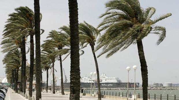 Viento de levante en el Estrecho de Gibraltar.