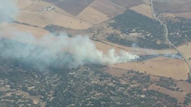 Zona afectada por el incendio en San José del Valle