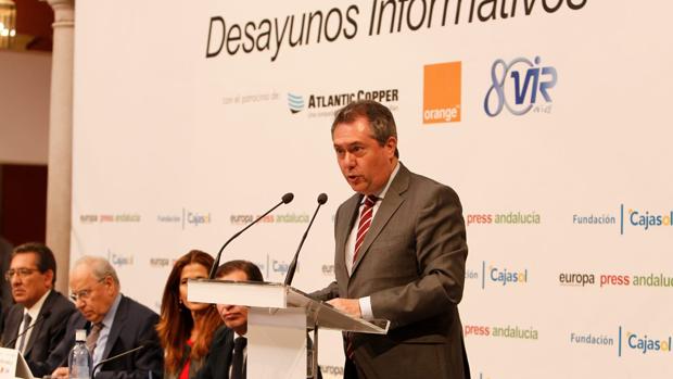 Juan Espadas, durante el desayuno informativo de Europa Press