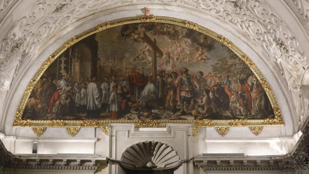 El cuadro de «La Exaltación de la Cruz», de Valdés Leal, en la Santa Caridad