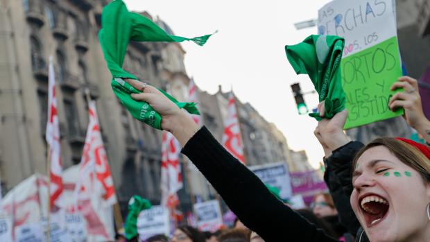 Manifestación en Argentina por la legalización del aborto